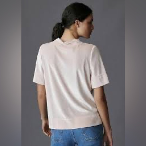 Anthropologie Krisha velvet short sleeve mockneck pullover top - Picture 3 of 11